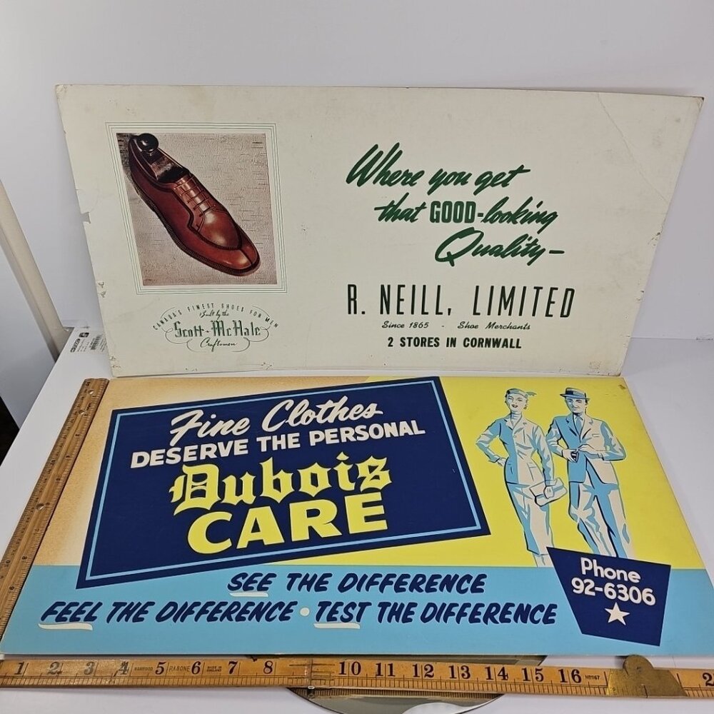 1950s Retail Fashion/Cleaning Stores Vancouver Toronto Canada Advertising Signs